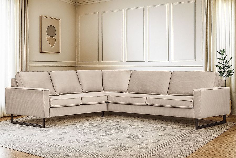 Home affaire Ecksofa Pinto, XXL, 250/290 cm, langer Schenkel, Ottomane, Cor günstig online kaufen