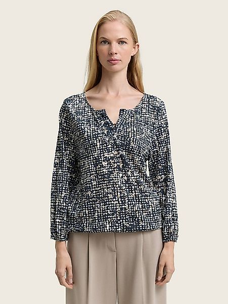 TOM TAILOR 3/4-Arm-Shirt T-Shirt Crinkle Blusenshirt mit Muster günstig online kaufen