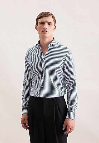 seidensticker Businesshemd Schwarze Rose Slim 1/1 Kentkragen Gestreift günstig online kaufen