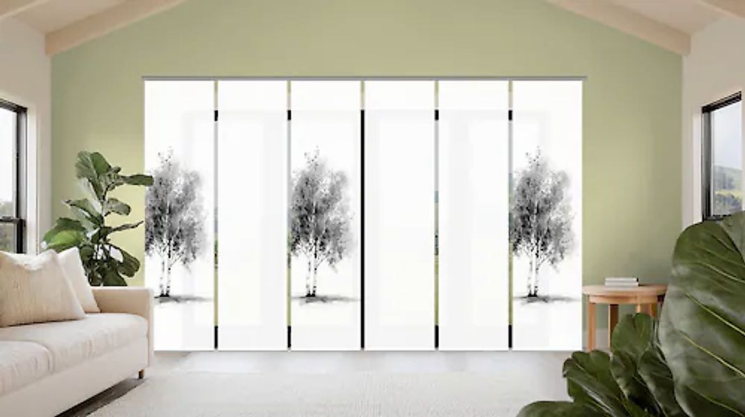 HOME WOHNIDEEN Schiebegardine »TREE« Paneelwagen 6 Stk. tlg. Schiebewand Se günstig online kaufen