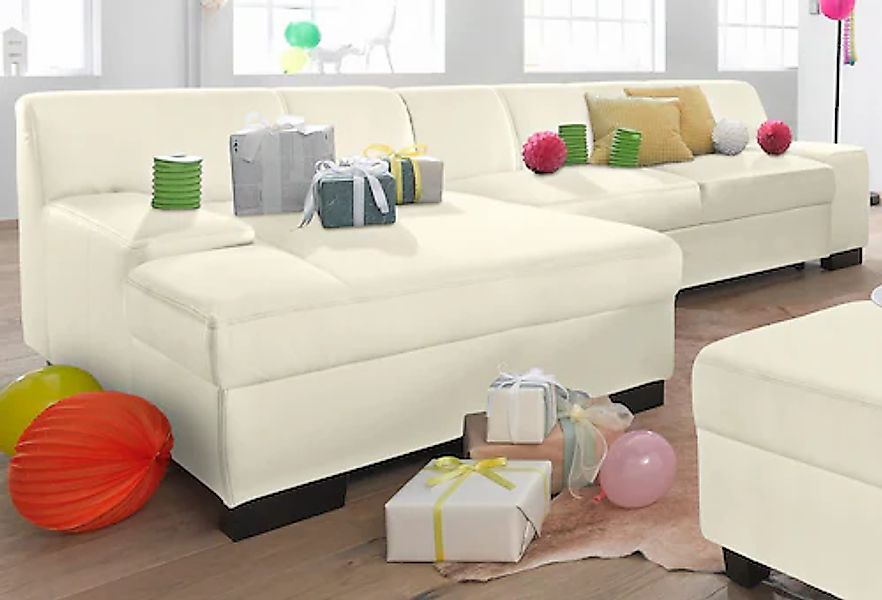 DOMO collection Ecksofa »Norma, elegant und modern, mit flachen Armlehnen, günstig online kaufen