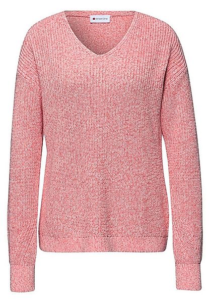 STREET ONE Wollpullover STREET ONE / Da.Strick / V-neck moulinÃ© günstig online kaufen
