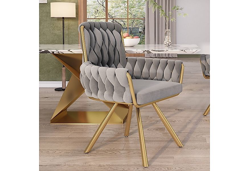 Flieks Esszimmerstuhl (1 St), Polsterstuhl mit Armlehnen Wohnzimmerstuhl Sa günstig online kaufen