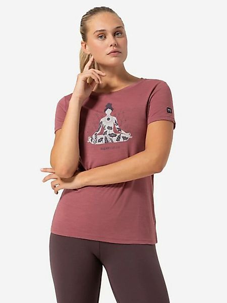 SUPER.NATURAL Sweatshirt für Damen, Merino LARISSA Yoga Motiv mit Blumen günstig online kaufen