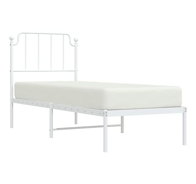 vidaXL Bett Metallbett ohne Matratze mit Kopfteil Weiß 75x190 cm günstig online kaufen
