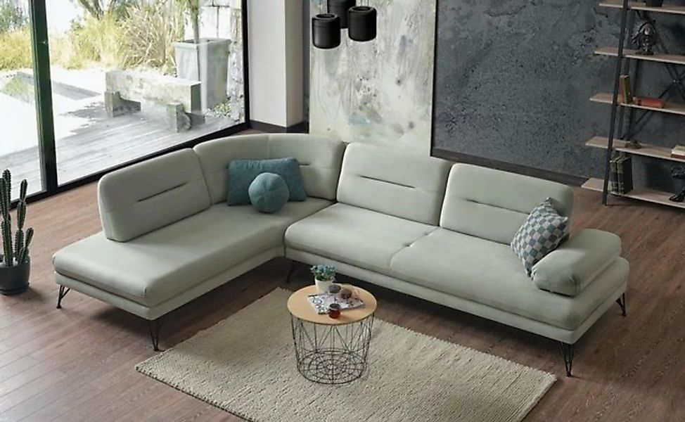 JVmoebel Ecksofa Ecksofa Wohnlandschaft Farbe Grau L-Form Sofa Neu Wohnzimm günstig online kaufen
