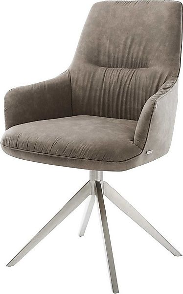 DELIFE Polsterstuhl Zelia-Flex, mit Armlehnen Kreuzgestell breit Edelstahl günstig online kaufen