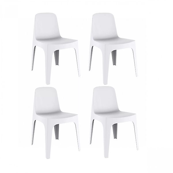 Vondom - Solid Stuhl 4er Set - weiß/BxHxT 60x80x53cm/für Innen- und Außenbe günstig online kaufen