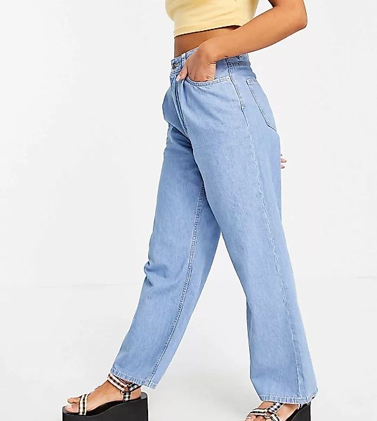 ASOS DESIGN Petite – Lockere Dad-Jeans mit Bundfalten vorn und hoher Taille günstig online kaufen