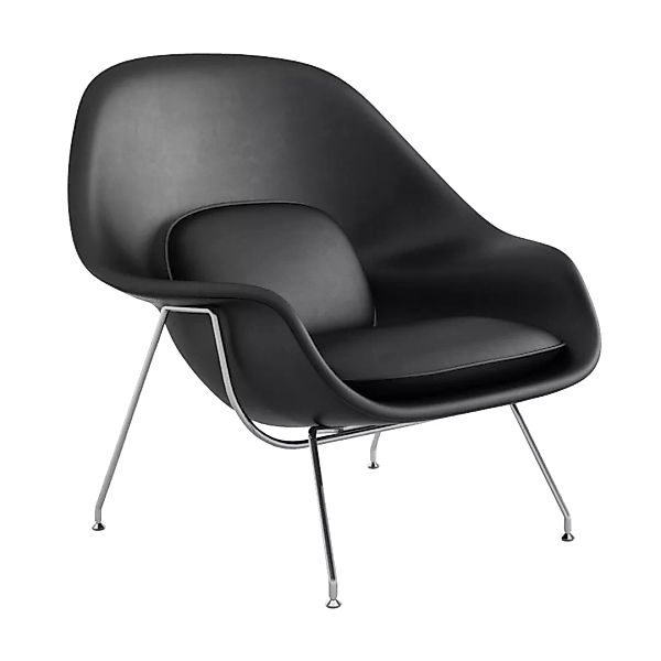 Knoll International - Womb Chair Relax Ledersessel Gestell chrom - schwarz/ günstig online kaufen