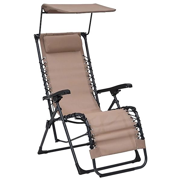vidaXL Liegestuhl Klappbar Textilene Taupe 312469 günstig online kaufen