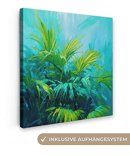 OneMillionCanvasses® Leinwandbild Blätter - Grün - Malerei - Abstrakt, Foto günstig online kaufen