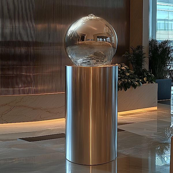 Köhko Gartenbrunnen Kugelbrunnen Ø25cm mit LED günstig online kaufen