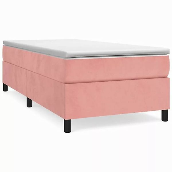 furnicato Bett Boxspringbett mit Matratze Rosa 90x200 cm Samt günstig online kaufen