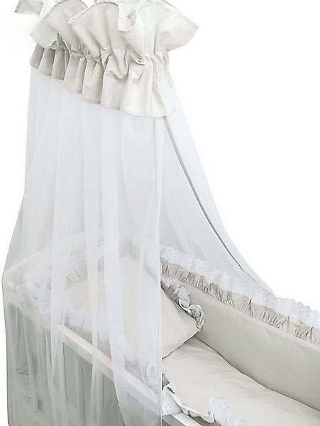 Babyhafen Beistellbett 3in1 Babybett Komplettbett Royal Grau, Spitze-Weiß S günstig online kaufen