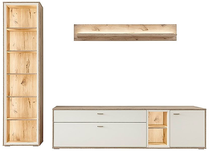 MCA furniture Wohnwand "SANTERNO", (Komplett-Set, 3 St., 3-teilg), Wohnzimm günstig online kaufen