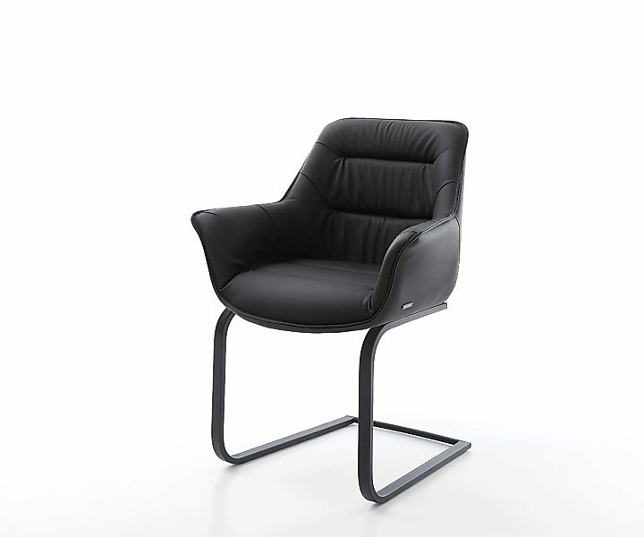 DELIFE Polsterstuhl Kaira-Flex, Freischwinger flach Schwarz günstig online kaufen