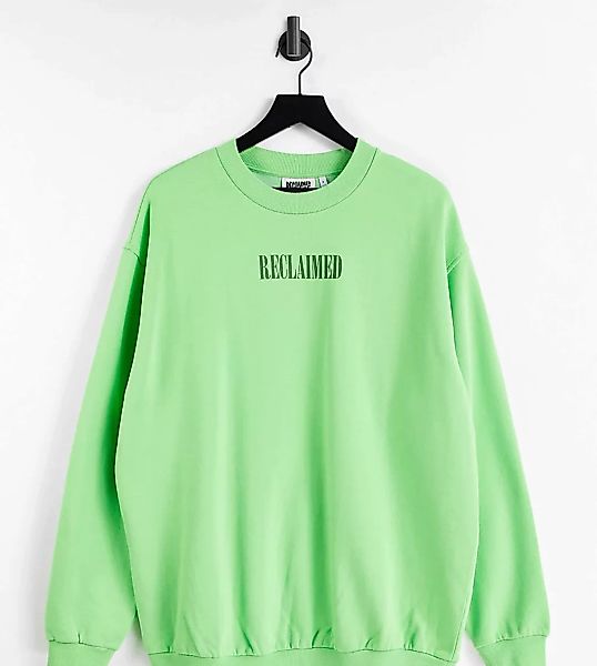 Reclaimed Vintage Inspired – Unisex-Sweatshirt mit Logo in Grün günstig online kaufen
