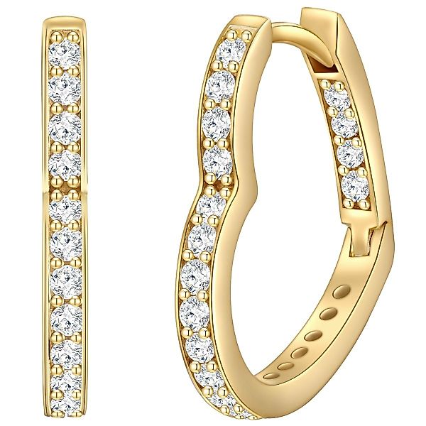 Rafaela Donata Paar Creolen Herz gelbgold, günstig online kaufen