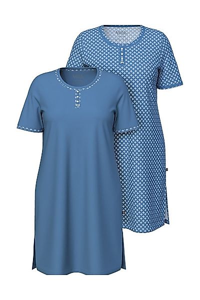 Ulla Popken Bigshirt Bigshirts 2er-Pack Muster/uni Rundhals Halbarm günstig online kaufen
