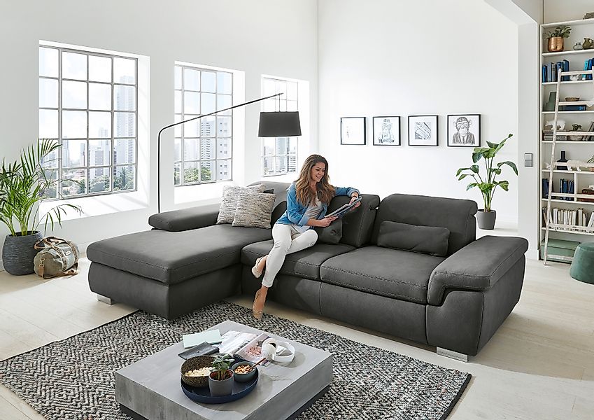 Die PlanBar Ecksofa "MP-IN17041 L-Form" Sitztiefenverstellung, optional mit günstig online kaufen