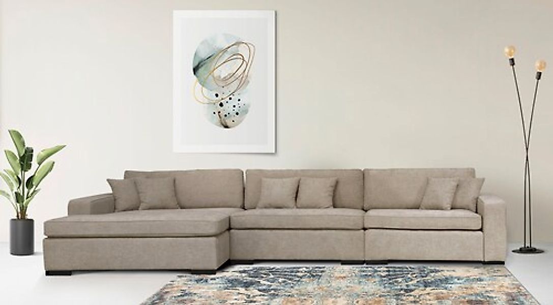 Home affaire Ottomane »Skara L-Form«, Lounge-Sofa mit Federkernpolsterung, günstig online kaufen