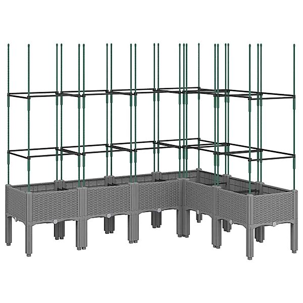 vidaXL Pflanzkübel mit Rankgitter Hellgrau 160x120x142,5 cm PP 367967 günstig online kaufen