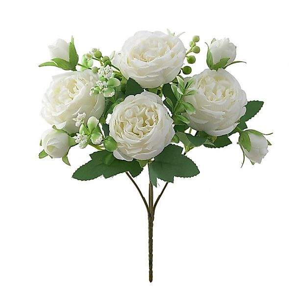 Kunstblumenstrauß Pfingstrose Künstliche Blumen Weiße Blumen günstig online kaufen