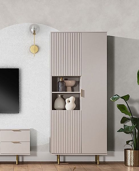 Compleo Regal Fronten gefräst, 3 Drehtüren, elegantes Glamour-Regal, Möbelf günstig online kaufen