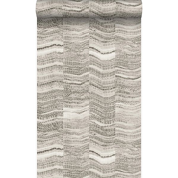 Origin Wallcoverings Tapete Zick-Zack-Mamorstreifen Hellgrau 53 cm x 10.05 günstig online kaufen