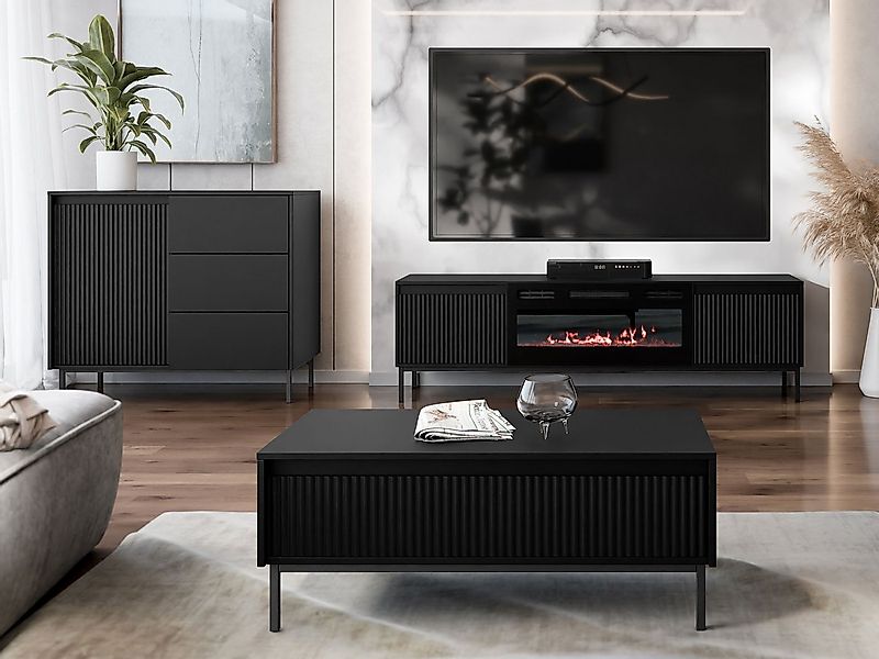 MIRJAN24 Wohnzimmer-Set Ozmi IV, (Kommode, TV-Lowboard mit Kamin, Couchtisc günstig online kaufen