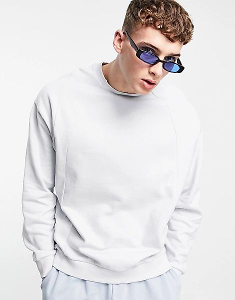 ASOS DESIGN – Oversize-Sweatshirt mit Einsätzen in Grau günstig online kaufen