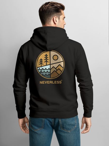 Neverless Hoodie Hoodie Backprint Herren Natur günstig online kaufen