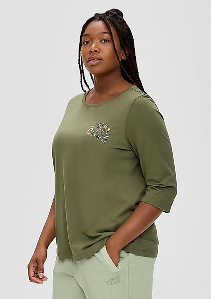 TRIANGLE 3/4-Arm-Shirt Longsleeve mit Flockprint-Detail günstig online kaufen
