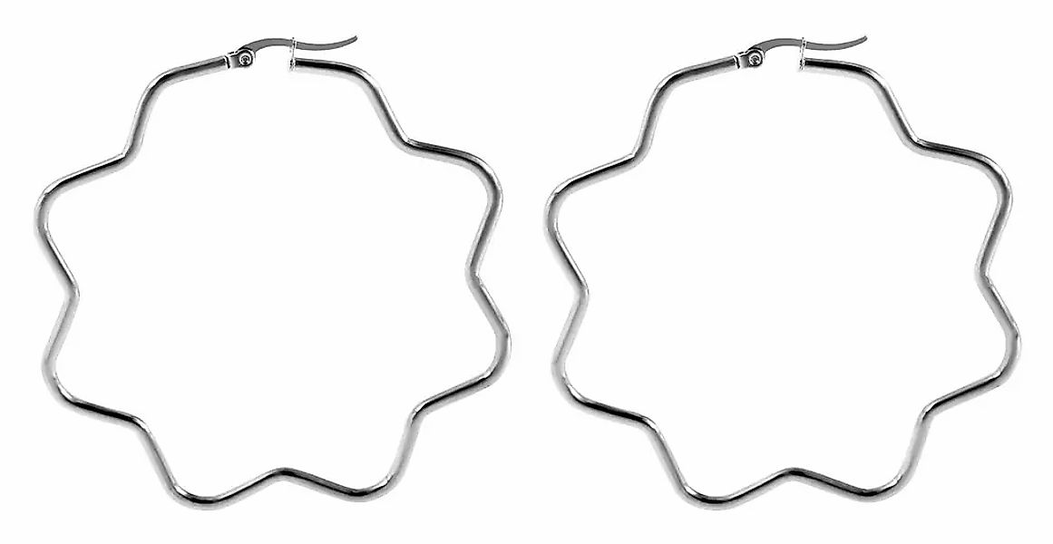 Adelia´s Paar Creolen "Damen Ohrringe – Creole Blume aus Edelstahl" Ideal a günstig online kaufen