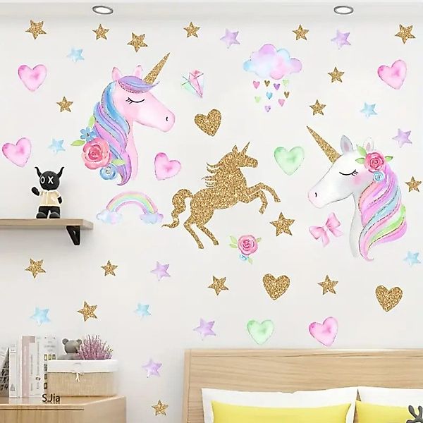 Montegoni Wandsticker Einhorn Stern Wandsticker Abnehmbare Deko für günstig online kaufen