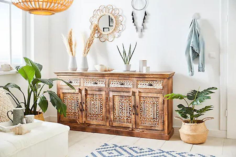 Home affaire Sideboard »Maneesh«, Kommode aus massivem Mangoholz, viele Sta günstig online kaufen