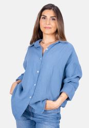 Seasons of April Hemdbluse Oversized Musselinbluse günstig online kaufen