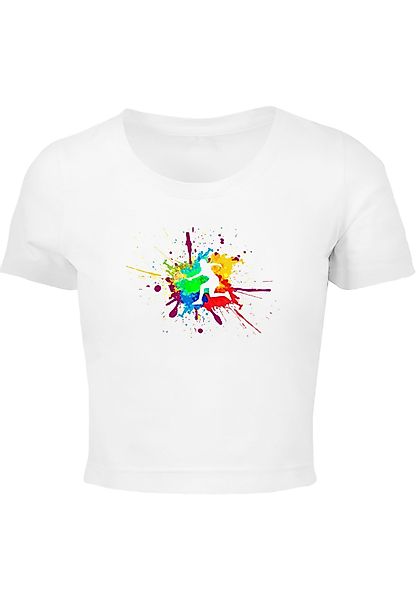 Merchcode T-Shirt "Merchcode Damen Ladies Color Splash Player Cropped Tee", günstig online kaufen