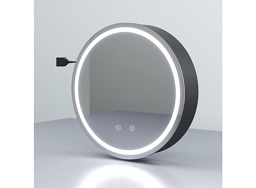 WDWRITTI Spiegelschrank Rund 60cm Badezimmerspiegelschrank mit beleuchtung günstig online kaufen