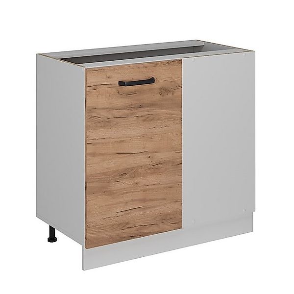 Vicco Eckunterschrank R-Line, Goldkraft Eiche/Weiß, 86 cm ohne Arbeitsplatt günstig online kaufen