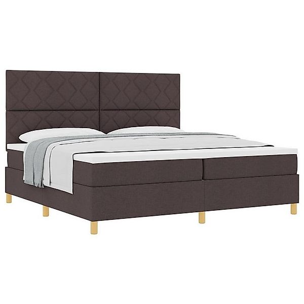 vidaXL Bett Boxspringbett mit Matratze Dunkelbraun 200x200 cm Stoff (1-tlg) günstig online kaufen