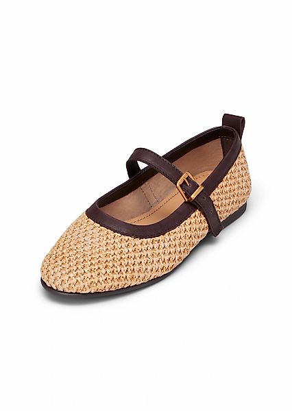 Marc OPolo Ballerina "in Raffia-Bast-Optik mit Leder" günstig online kaufen
