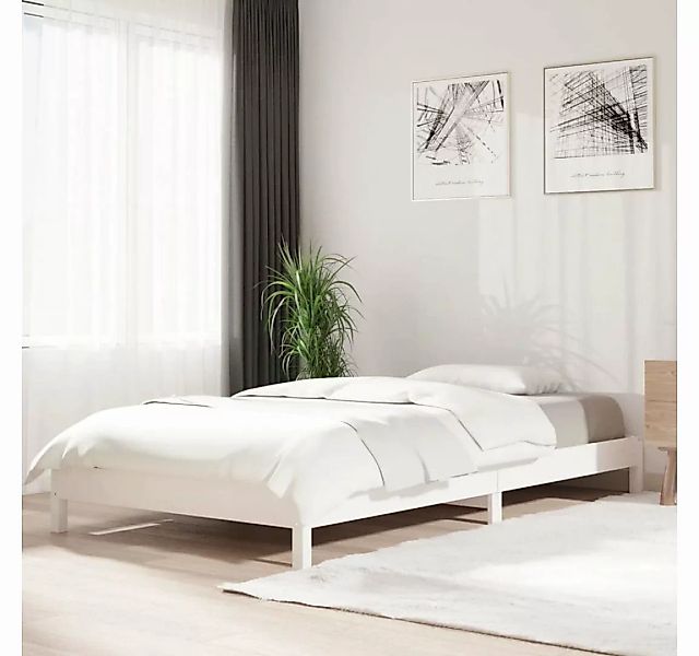 furnicato Bett Stapelbett Weiß 90x200 cm Massivholz Kiefer günstig online kaufen