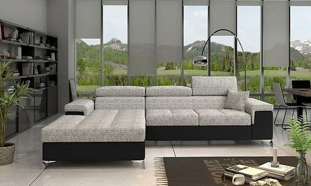 JVmoebel Ecksofa L-Form Sofa Couch Polster Schlafsofa Textil Bettfunktion T günstig online kaufen