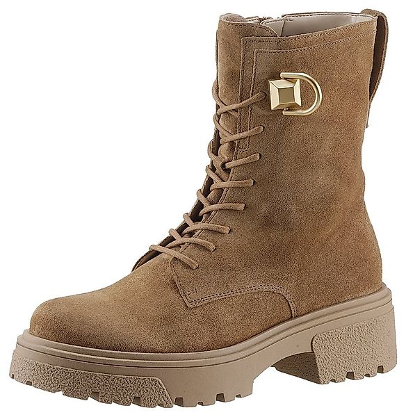 Gabor Schnürstiefelette, Blockabsatz, Plateau, Schnürrboots mit Schmuckelem günstig online kaufen