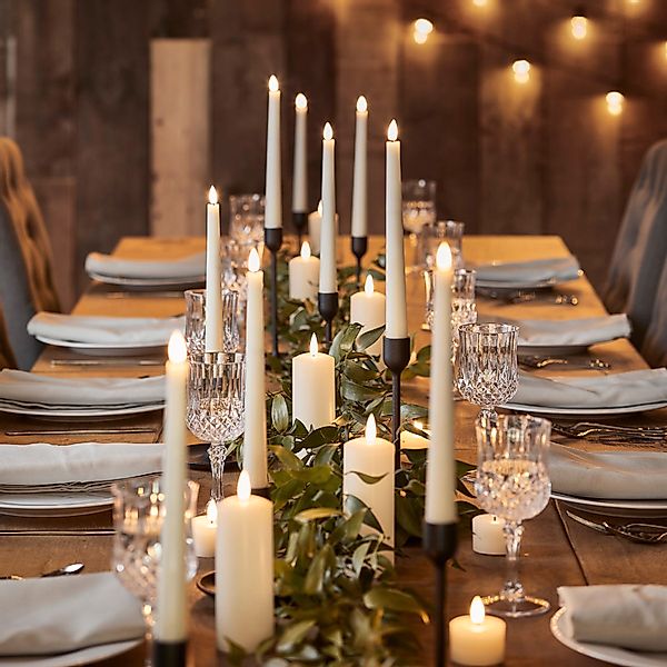 TruGlow® LED Hochzeitskerzen-Set Echtwachs elfenbeinfarben günstig online kaufen