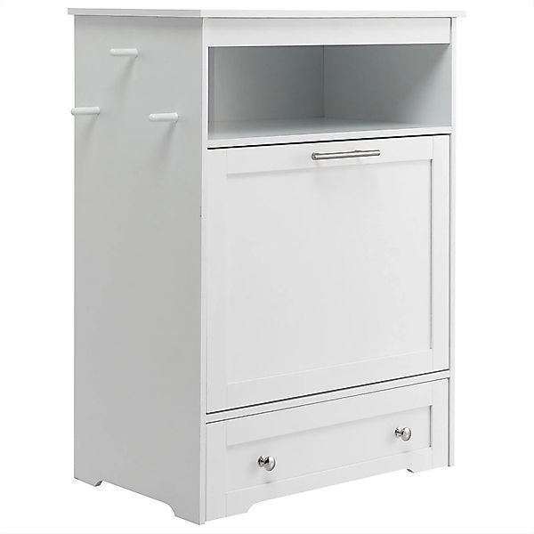 Costway Haustier-Futterschrank mit 2 Edelstahlnäpfen Weiß günstig online kaufen