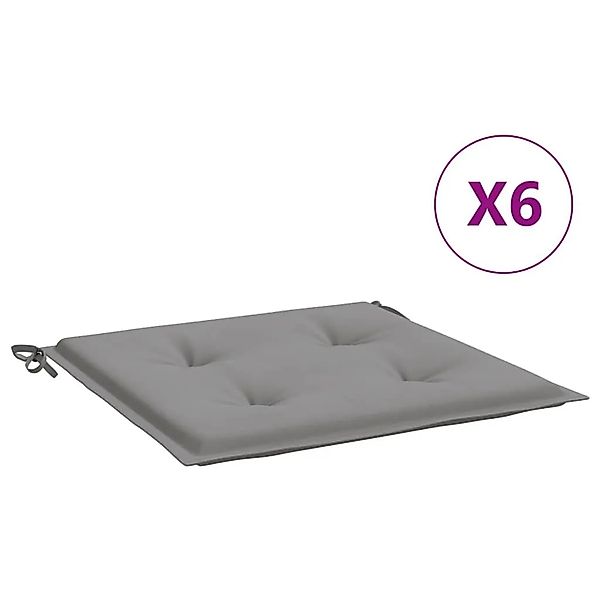 vidaXL Gartenstuhl-Kissen 6 Stk Grau 40x40x4 cm Oxford-Gewebe 314005 günstig online kaufen