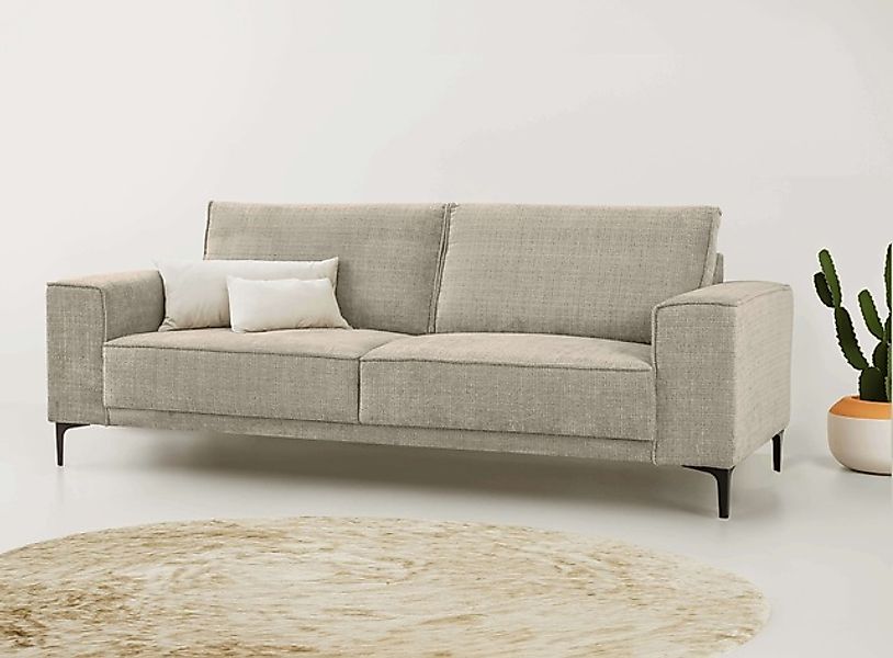 Places of Style 3-Sitzer »3er Sofa Oland, Struktur, Flachgewebe, Luxus-Micr günstig online kaufen